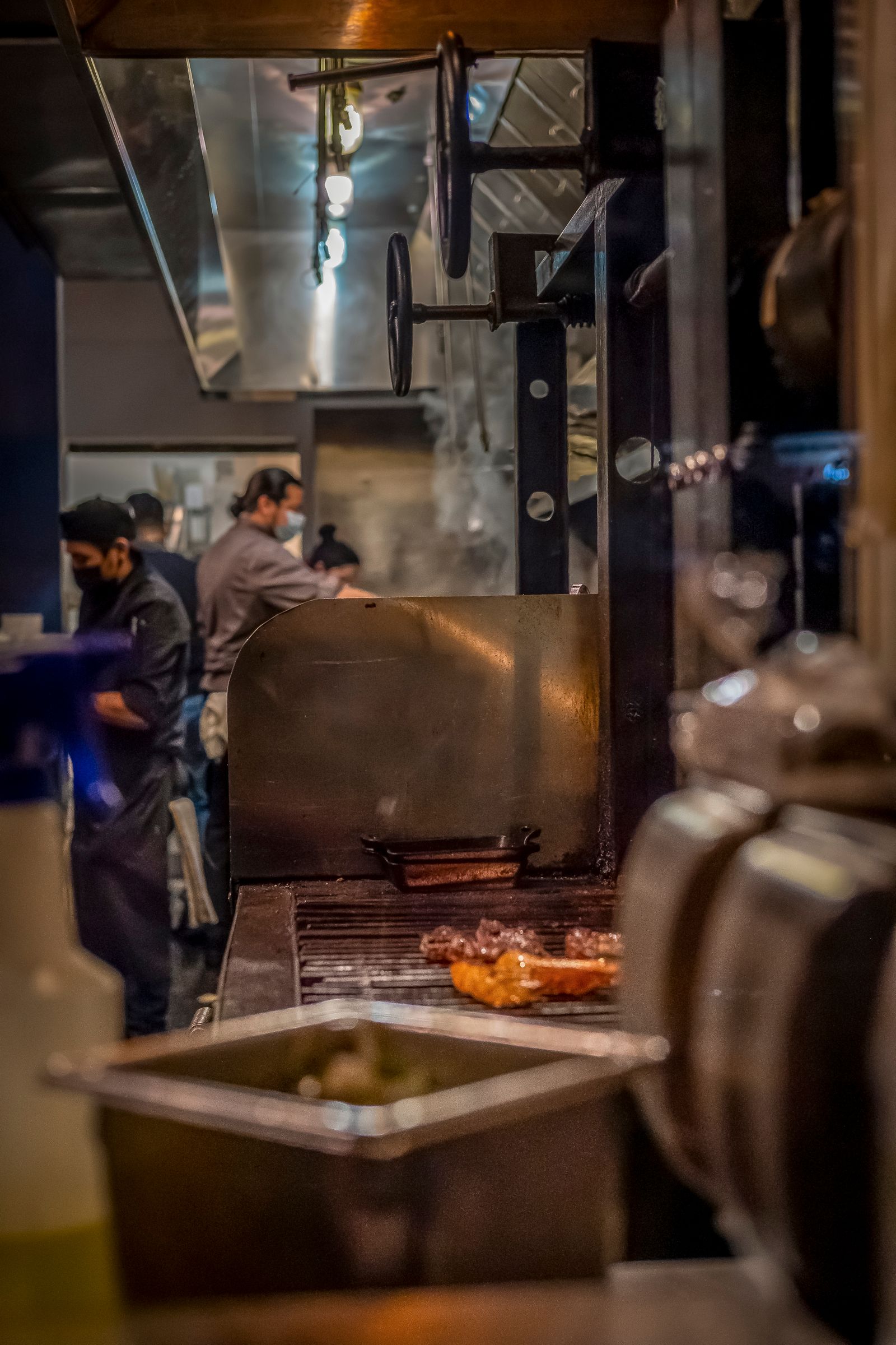 Working commercial restaurant kitchen